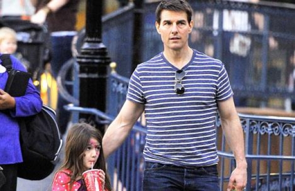 Tom y Suri Cruise en el castillo de Cenicienta