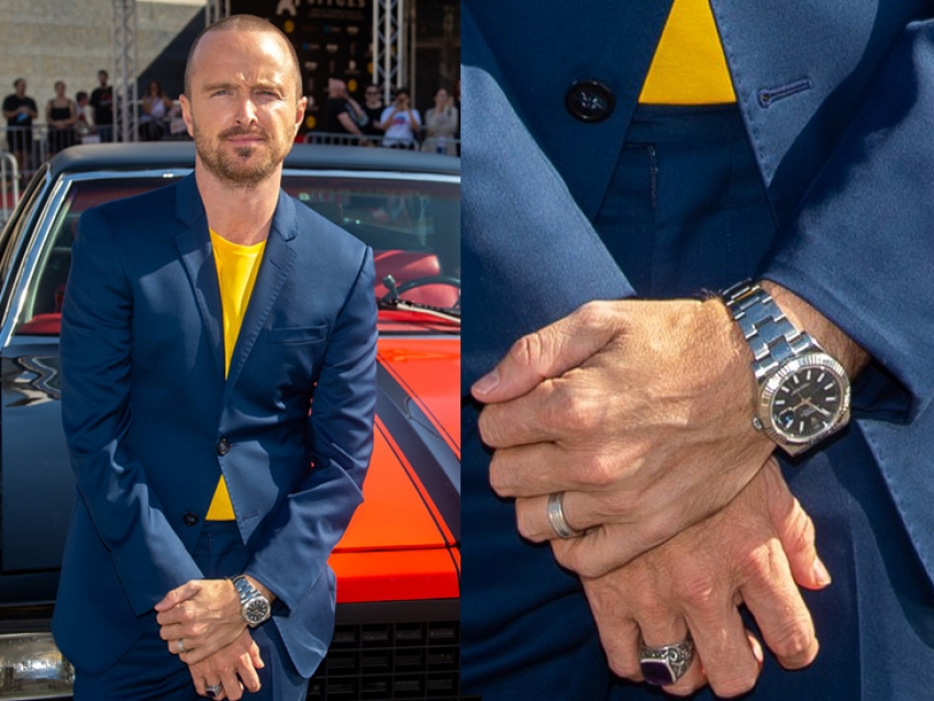 Aaron Paul agregó elegancia a su look con un Rolex Datejust 41