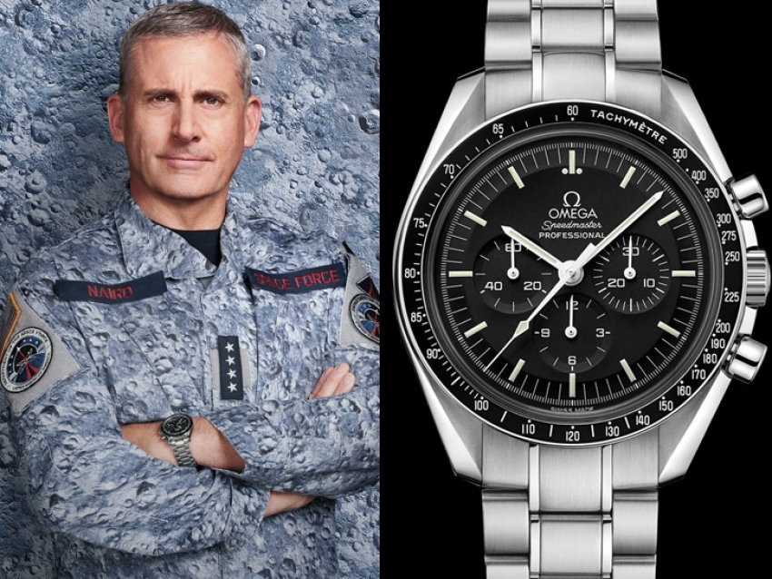 Steve Carell usa un fantástico Omega Speedmaster en Space Force